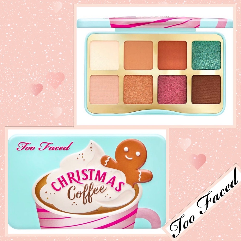 Too Faced Christmas Coffee Travel Size Eyeshadow Palette (Peach, Rust, Cream)